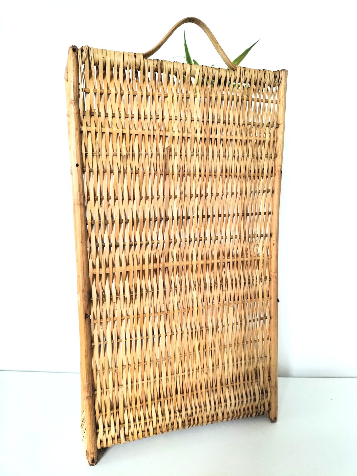Étagère murale osier et bois