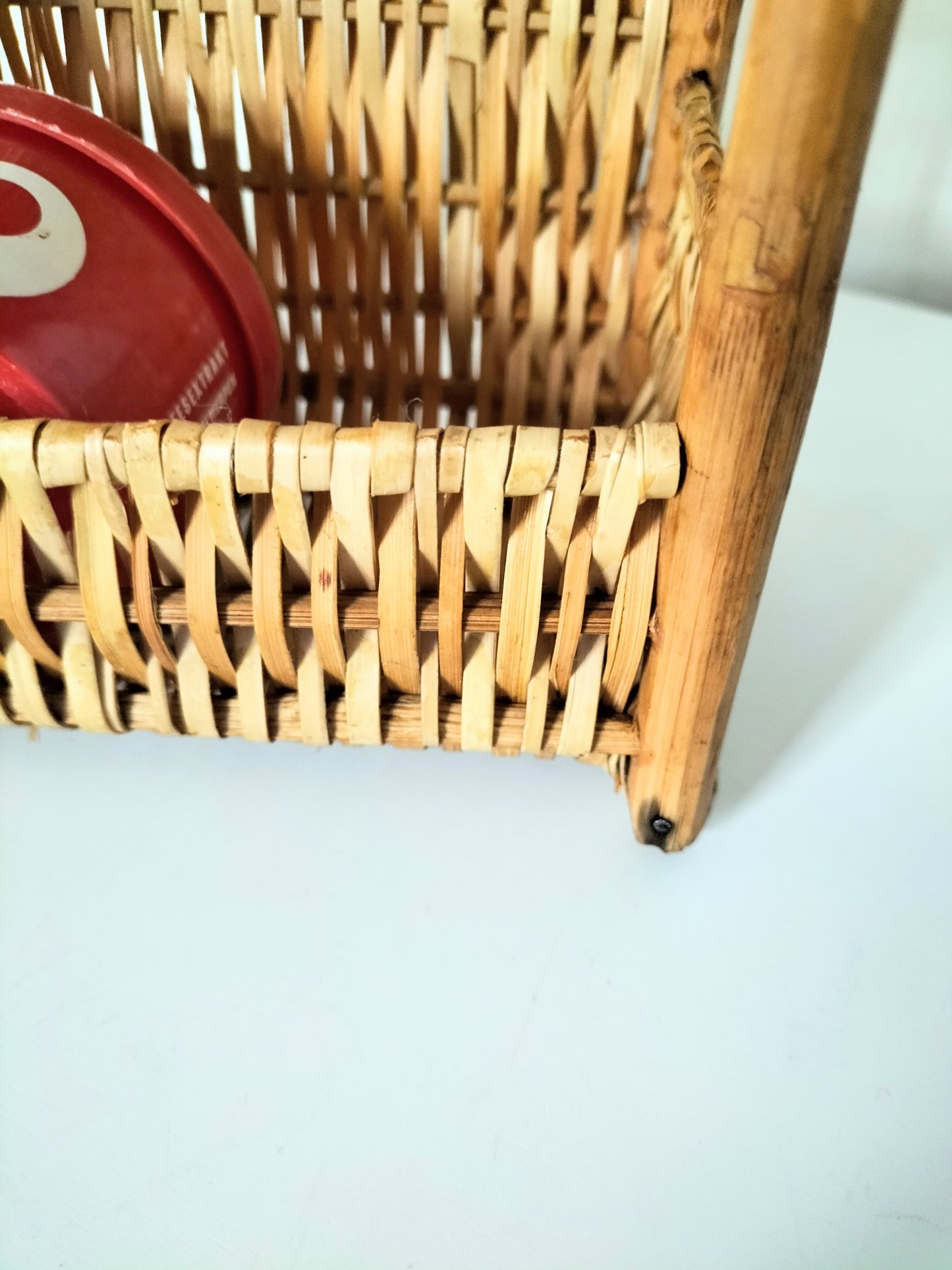 Étagère murale osier et bois