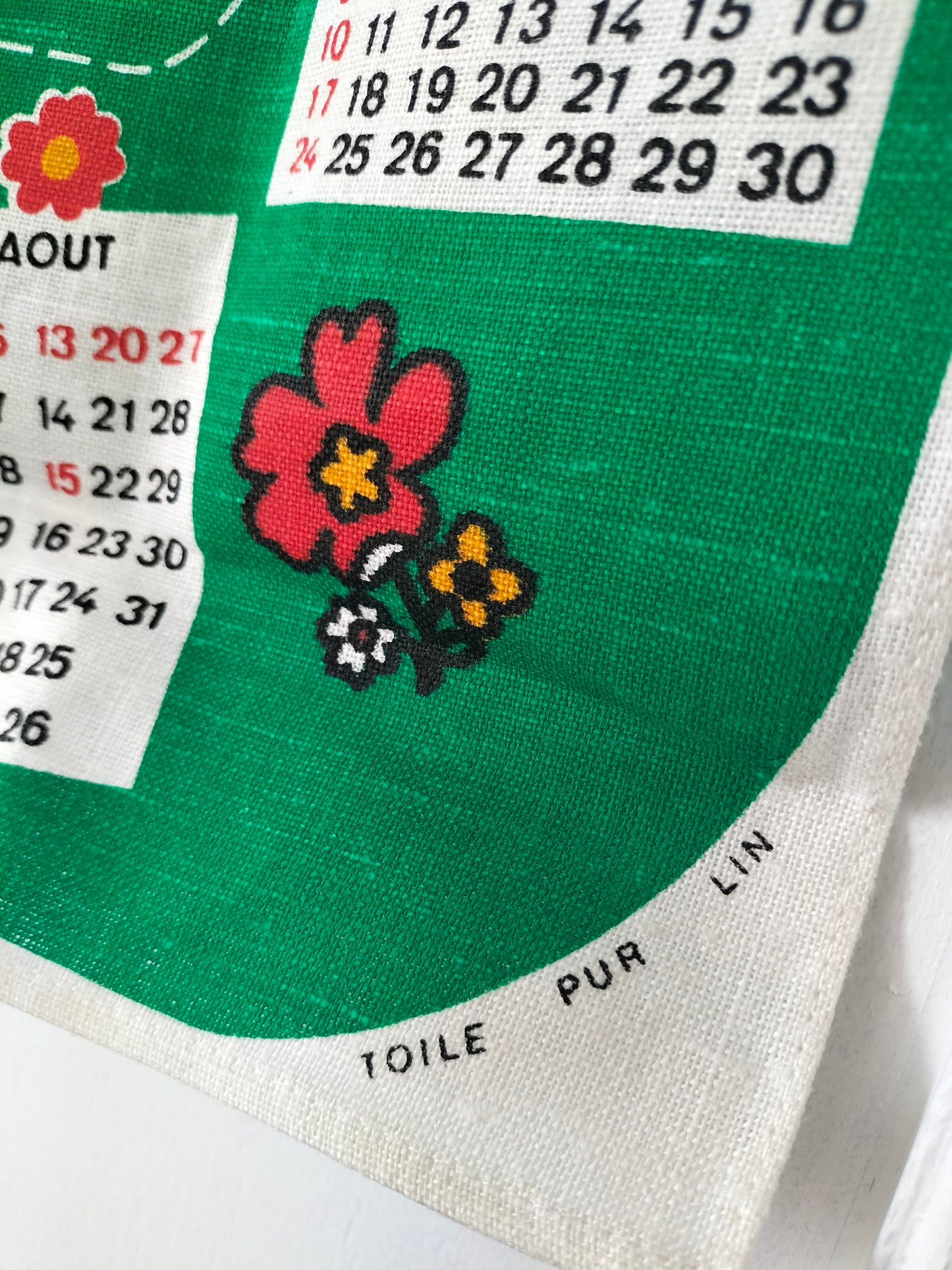 Torchon de cuisine calendrier 1978