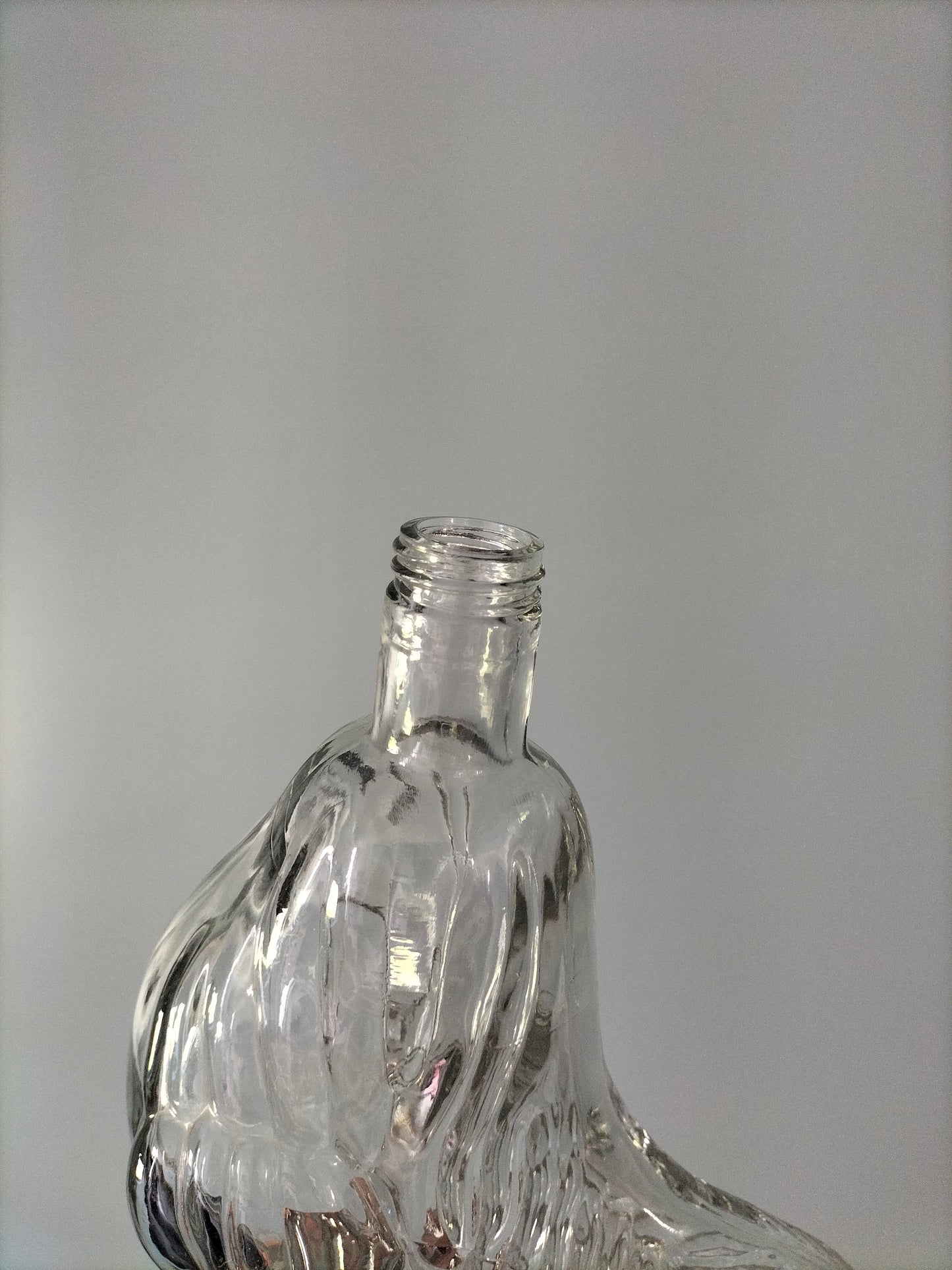 Bouteille en verre forme coq