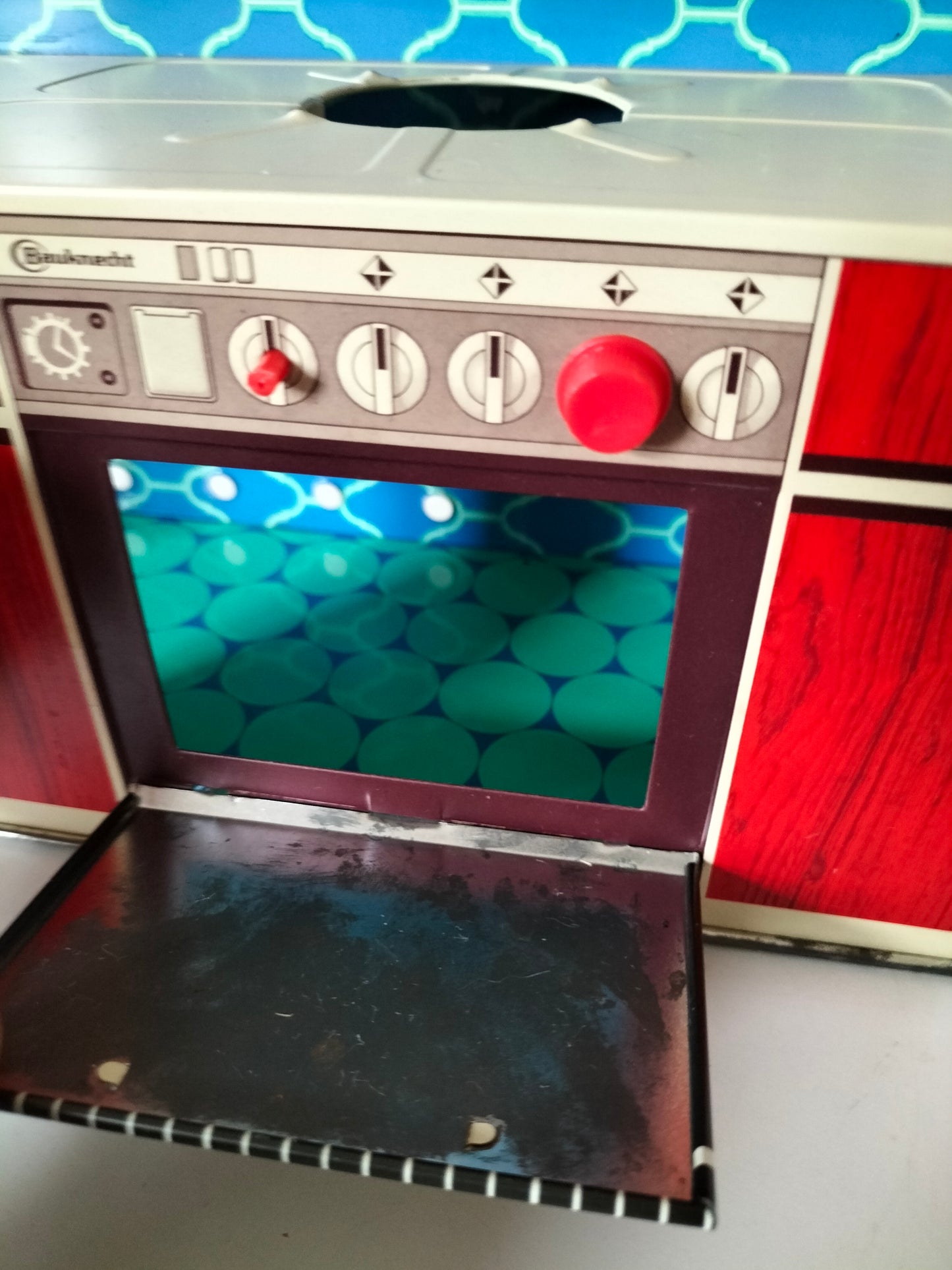 Cuisine miniature en tôle Bauknecht (neuve, dans sa boîte d'origine)