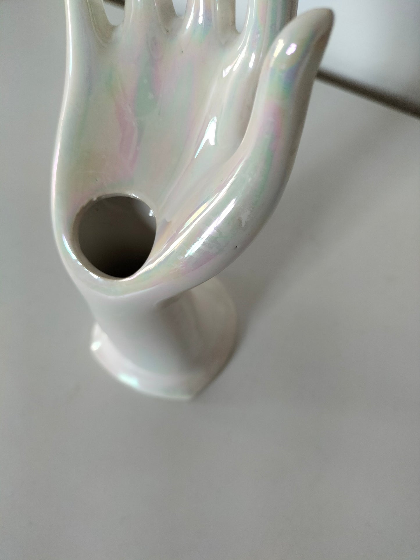 Baguier main soliflore JMR blanc nacré