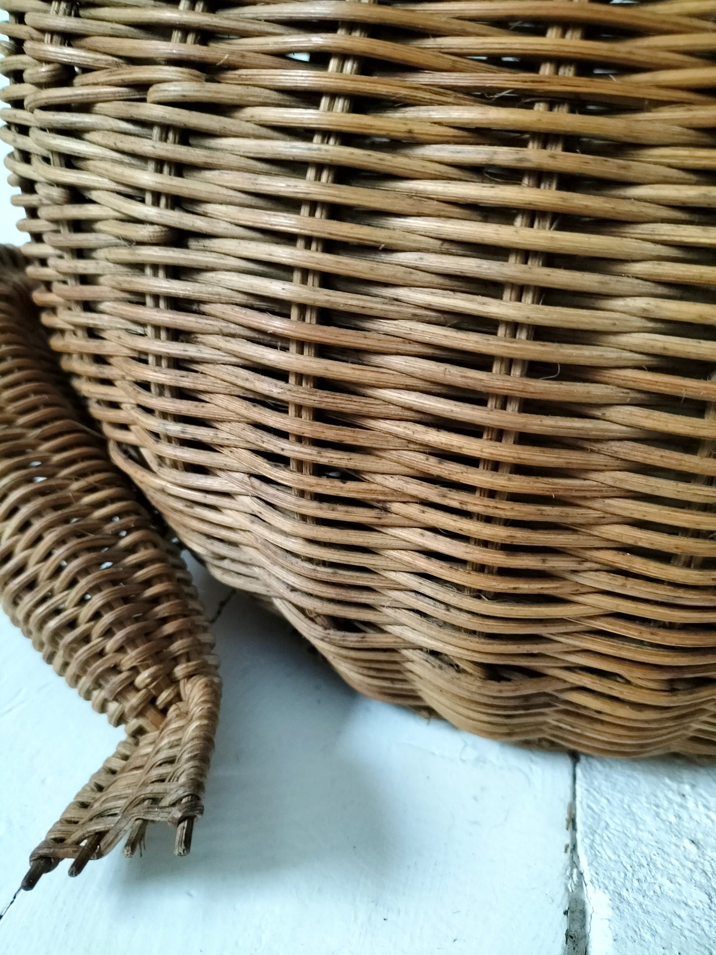 Porte-revues/ panier grenouille en osier par Olivier Cajan