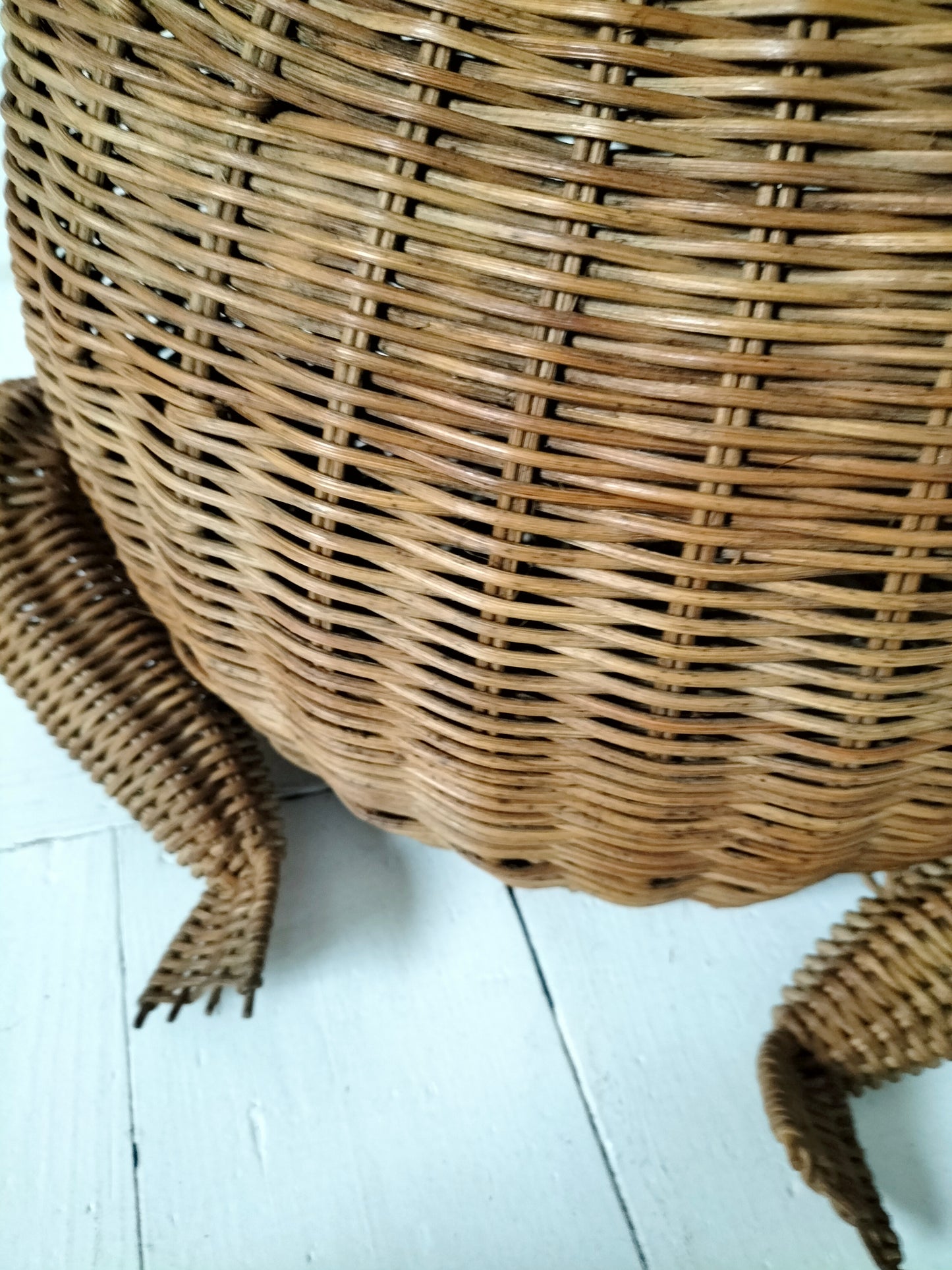 Porte-revues/ panier grenouille en osier par Olivier Cajan