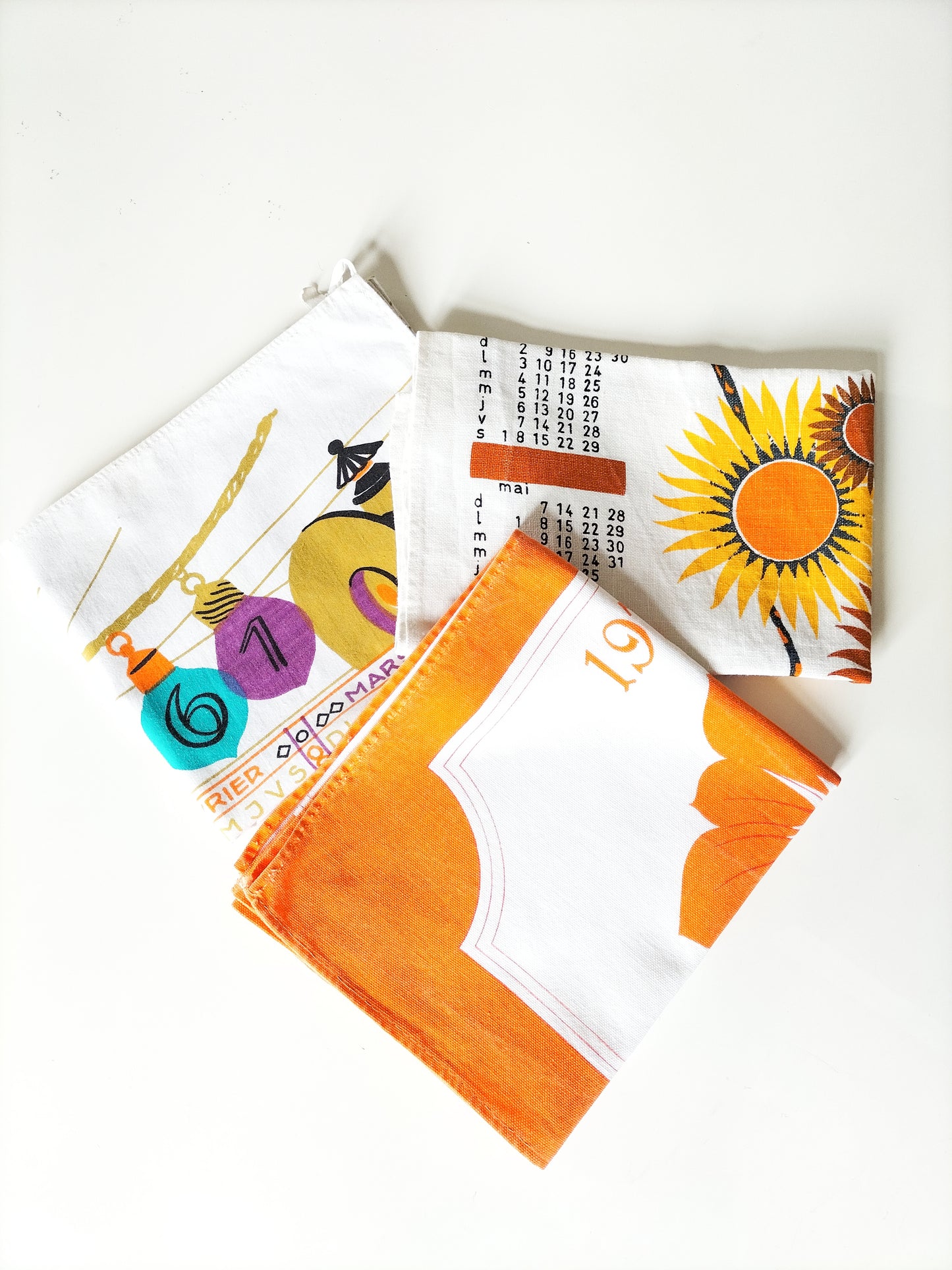 Trio de torchons calendriers