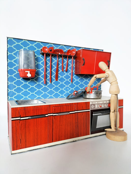 Cuisine miniature en tôle Bauknecht (neuve, dans sa boîte d'origine)