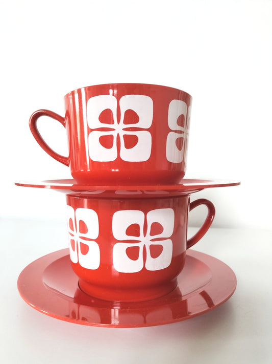 Duo tasses à chocolat rouges Cosmoplast