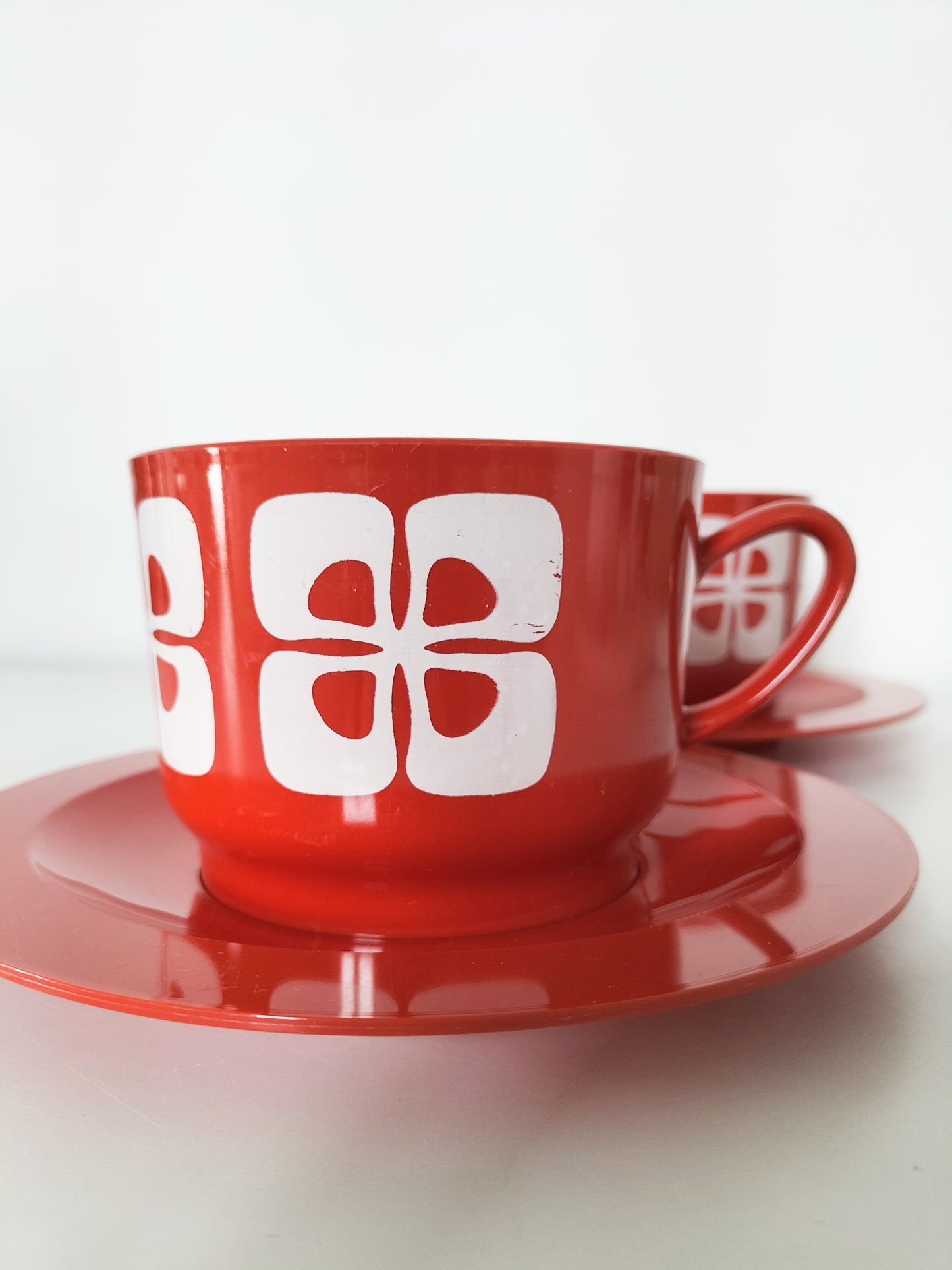 Duo tasses à chocolat rouges Cosmoplast