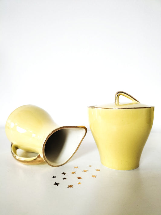 Duo sucrier et pot à lait Boch Napoli Saturne