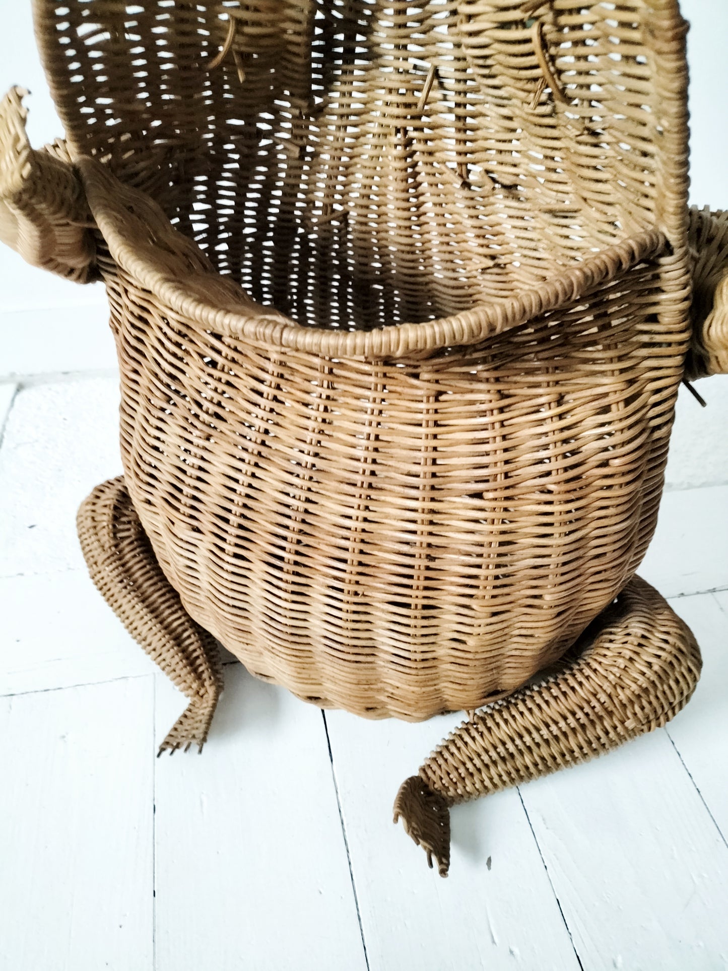 Porte-revues/ panier grenouille en osier par Olivier Cajan