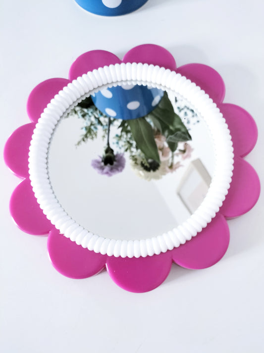 Petit miroir fleur mural