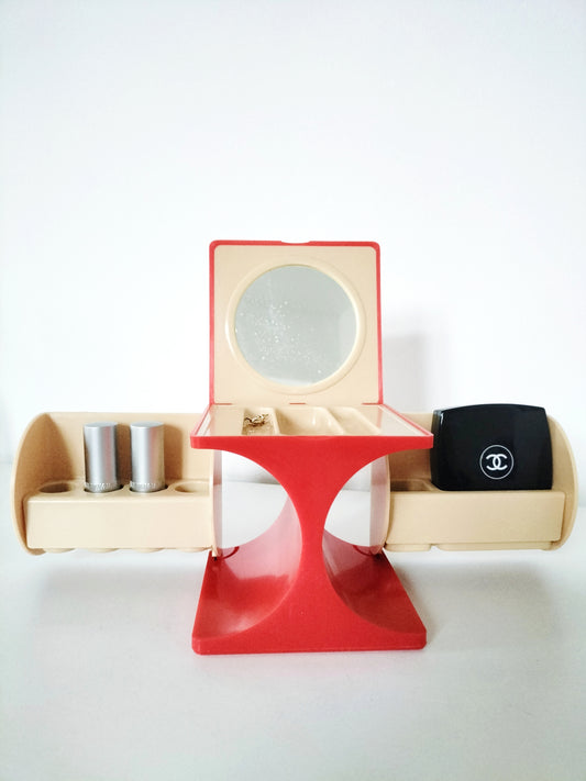 "Color Beauty Case" boîte cube à maquillage/ bijoux rouge