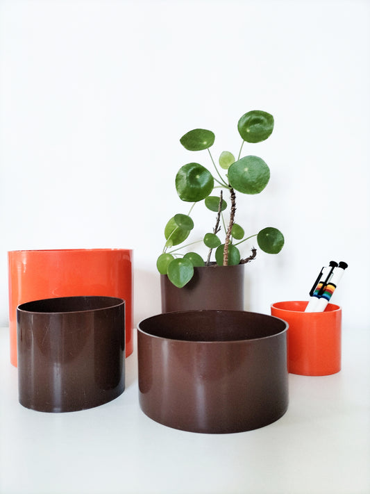 Ensemble de 5 cache-pots en plastique