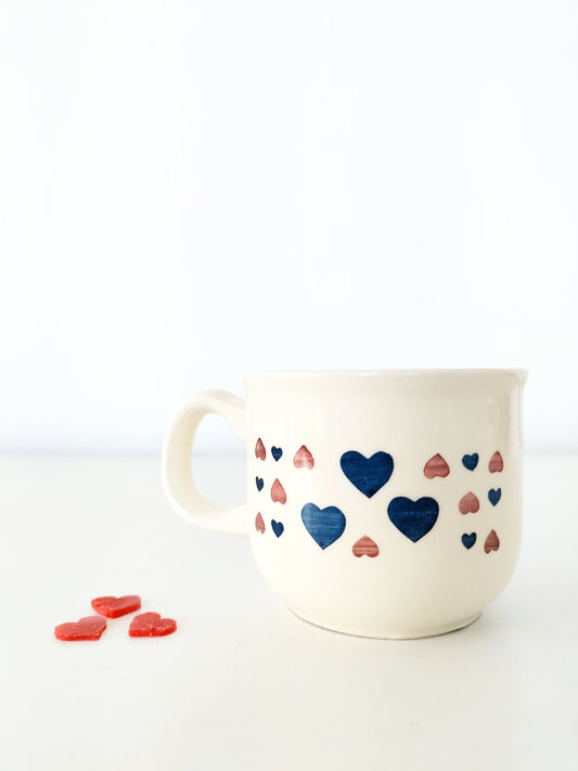 Tasse cœurs en porcelaine Elsterwerda DDR