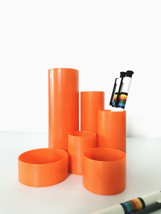 Organiseur de bureau vintage orange