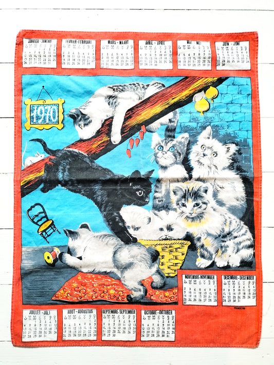 Torchon de cuisine calendrier 1970