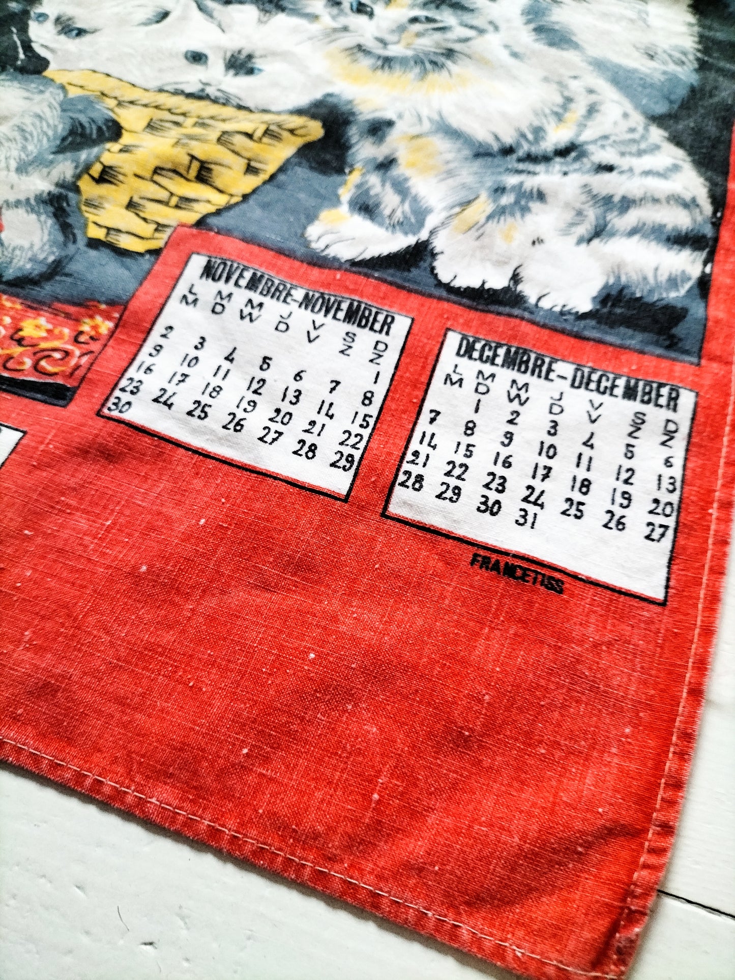 Torchon de cuisine calendrier 1970