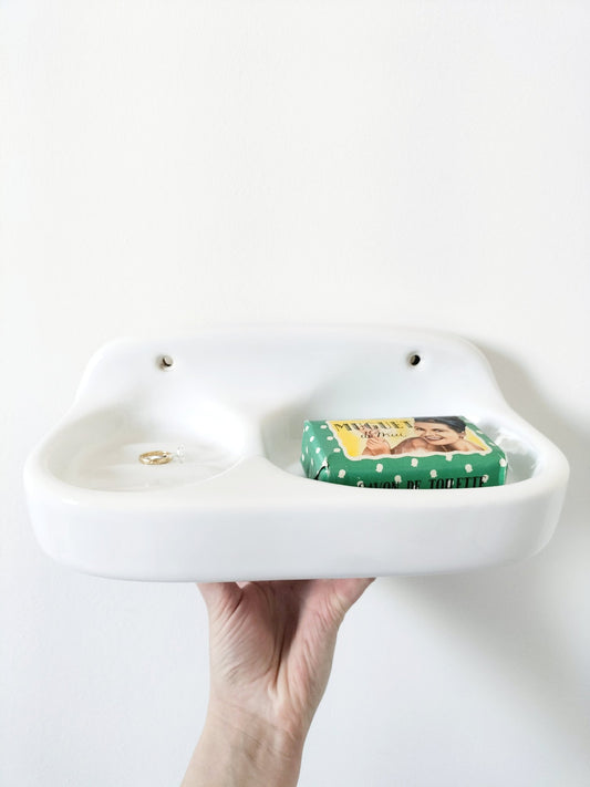 Étagère/ porte-savon mural en porcelaine