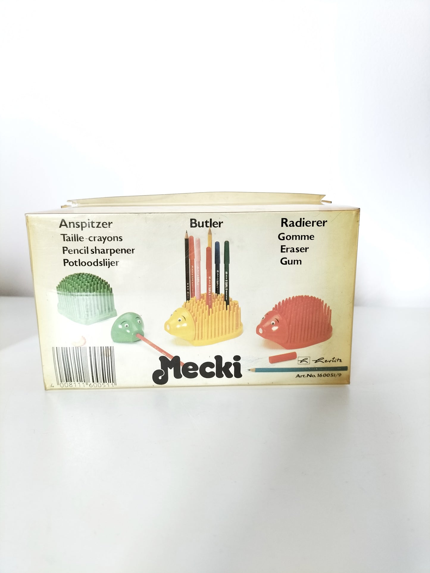 Porte-crayons hérisson vintage Herlitz Mecki