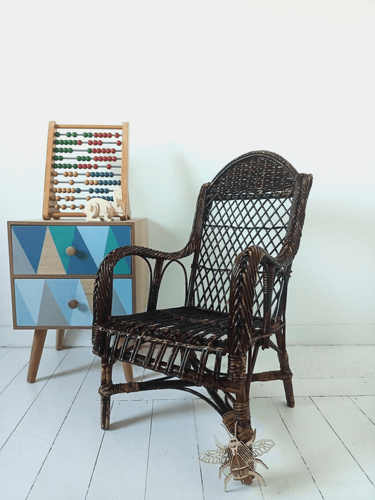 Fauteuil - chaise enfant en rotin - cetaitmieuxavant