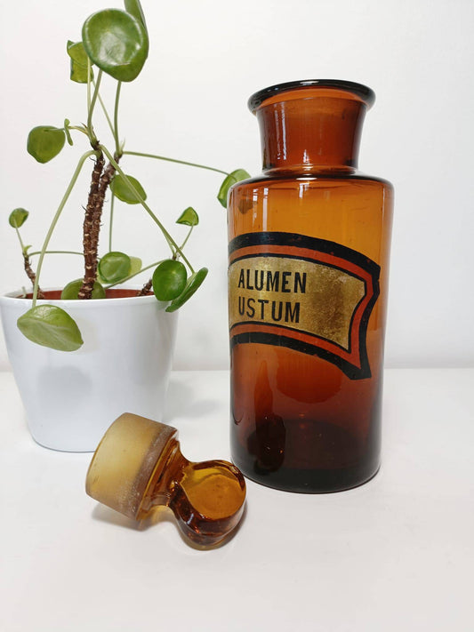 Flacon d'apothicaire "alumen ustum" - cetaitmieuxavant