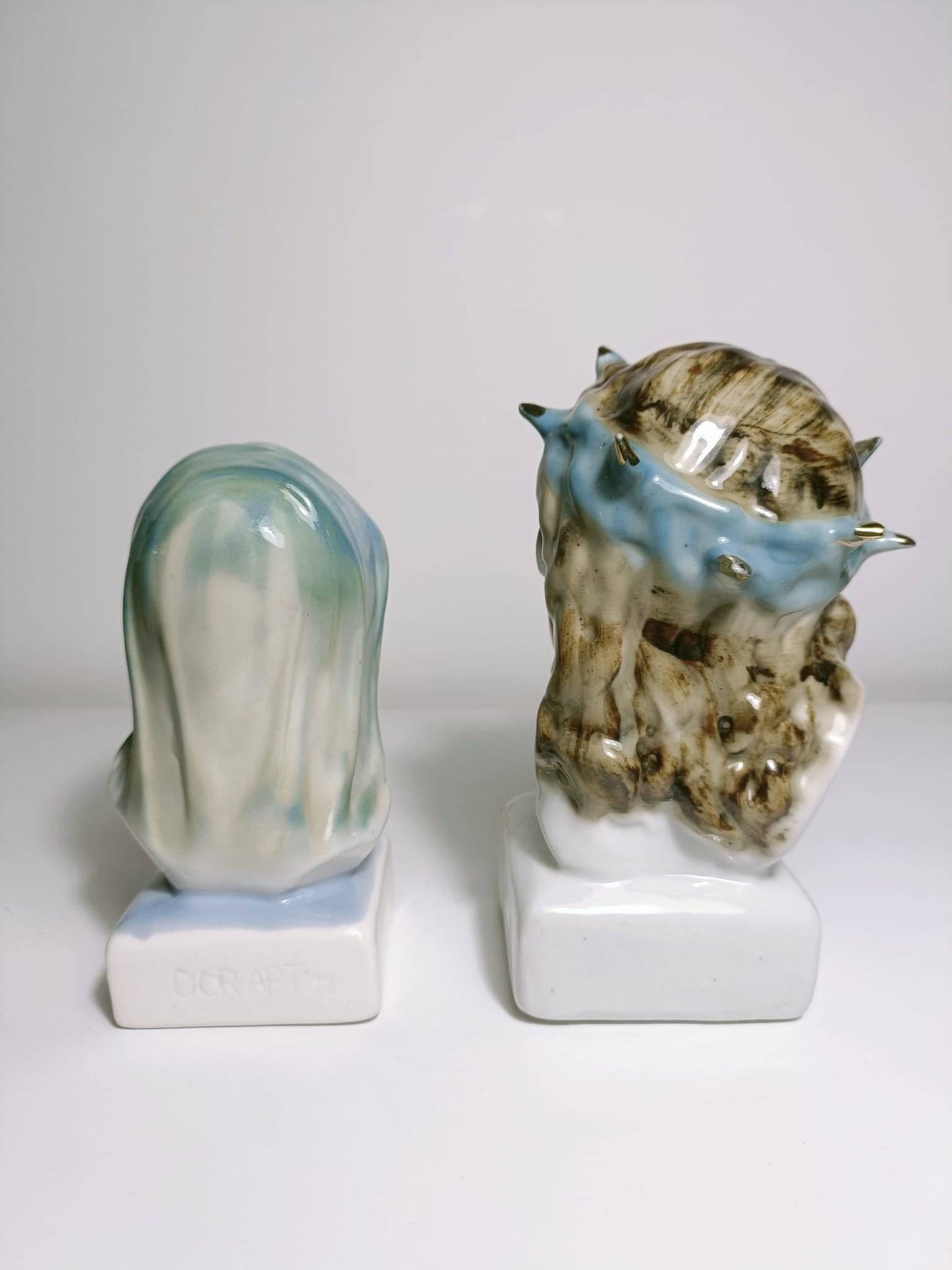 Statues visage Marie et Jésus - cetaitmieuxavant