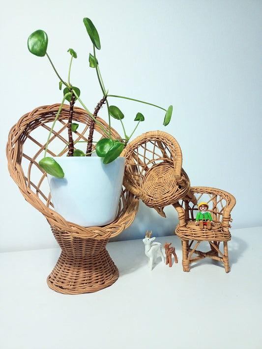 Trio de fauteuils miniatures en osier - cetaitmieuxavant