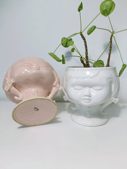 Vase - pot tête petite fille - cetaitmieuxavant