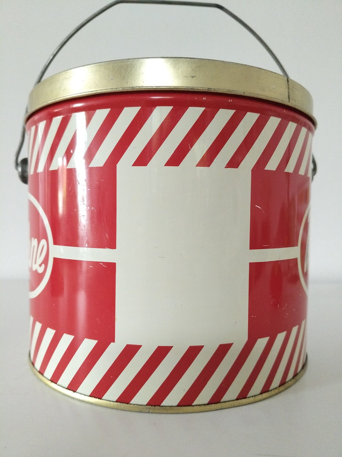 Ancienne grande boîte métallique/ seau confiture Materne Namur Belgique années 50-60