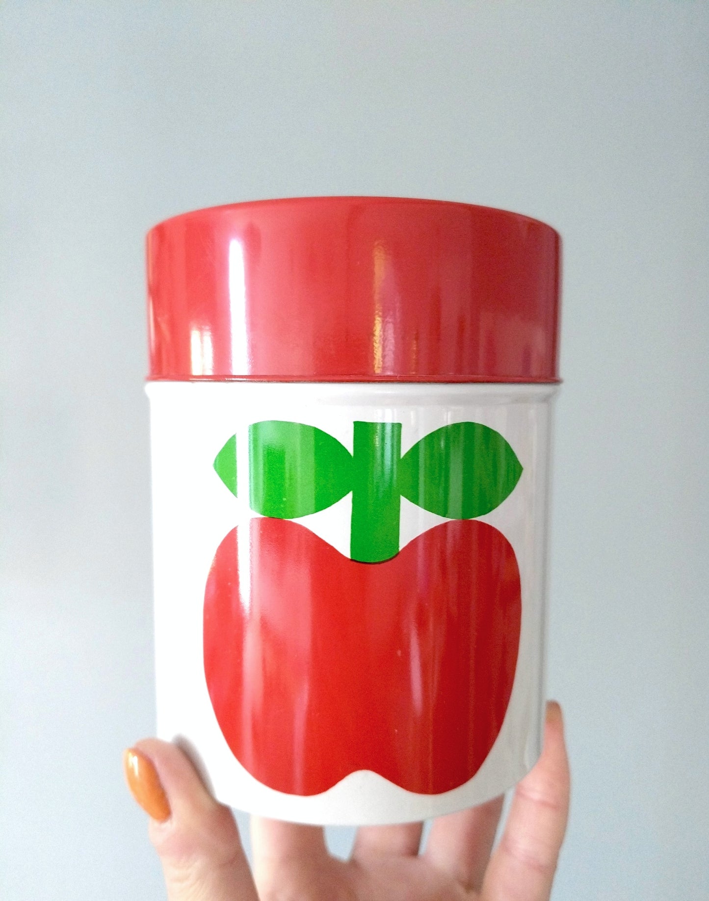 Boîte métallique motif pommes 70's
