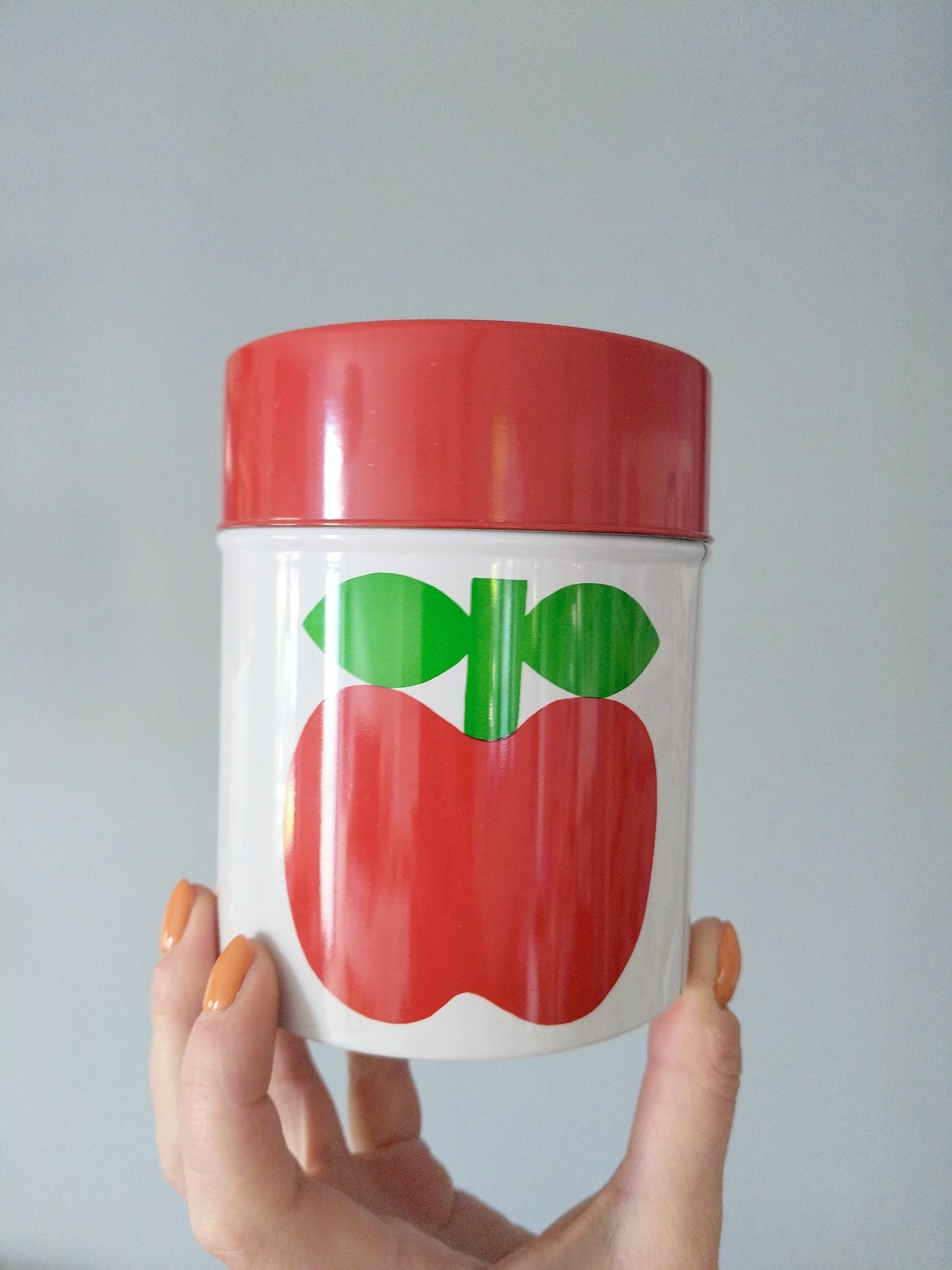 Boîte métallique motif pommes 70's