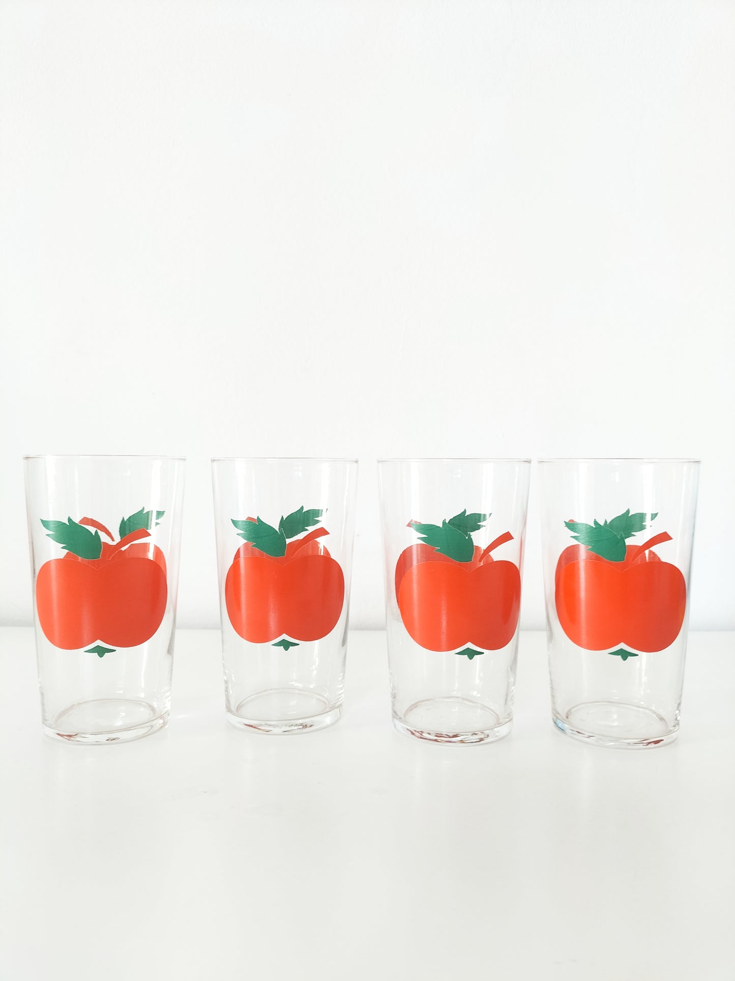 Ensemble de 4 verres décor pommes