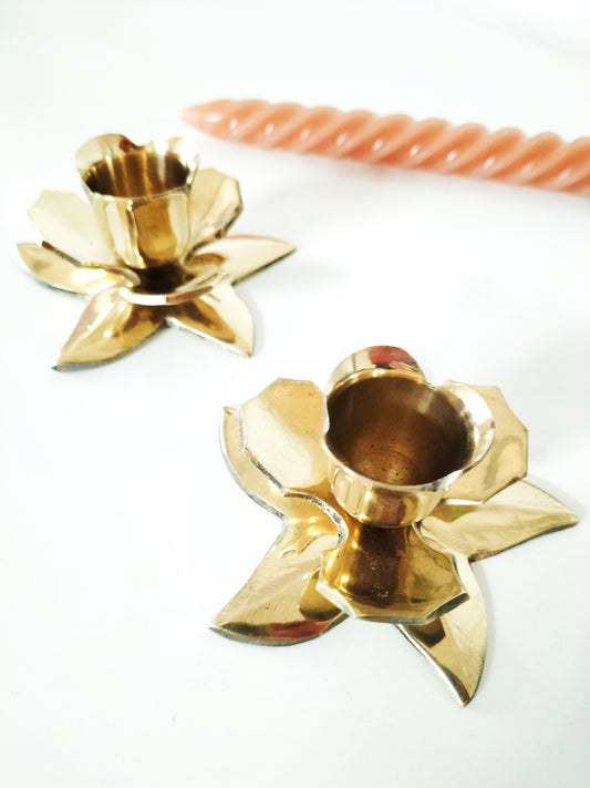 Bougeoir fleur en laiton (à l'unité)