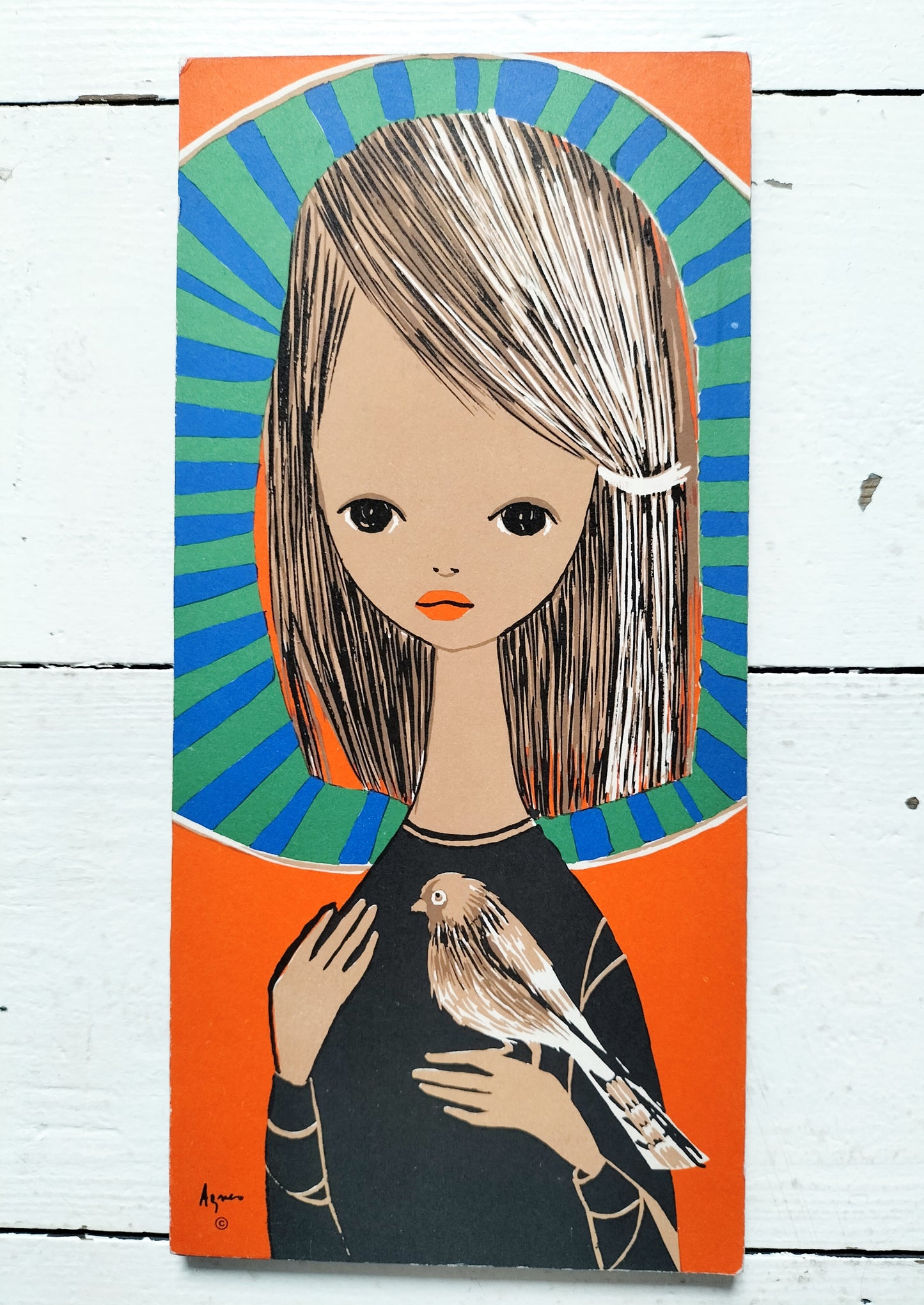 Illustration murale sur bois Agnès