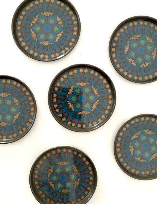 Ensemble de 6 sous-verres métalliques