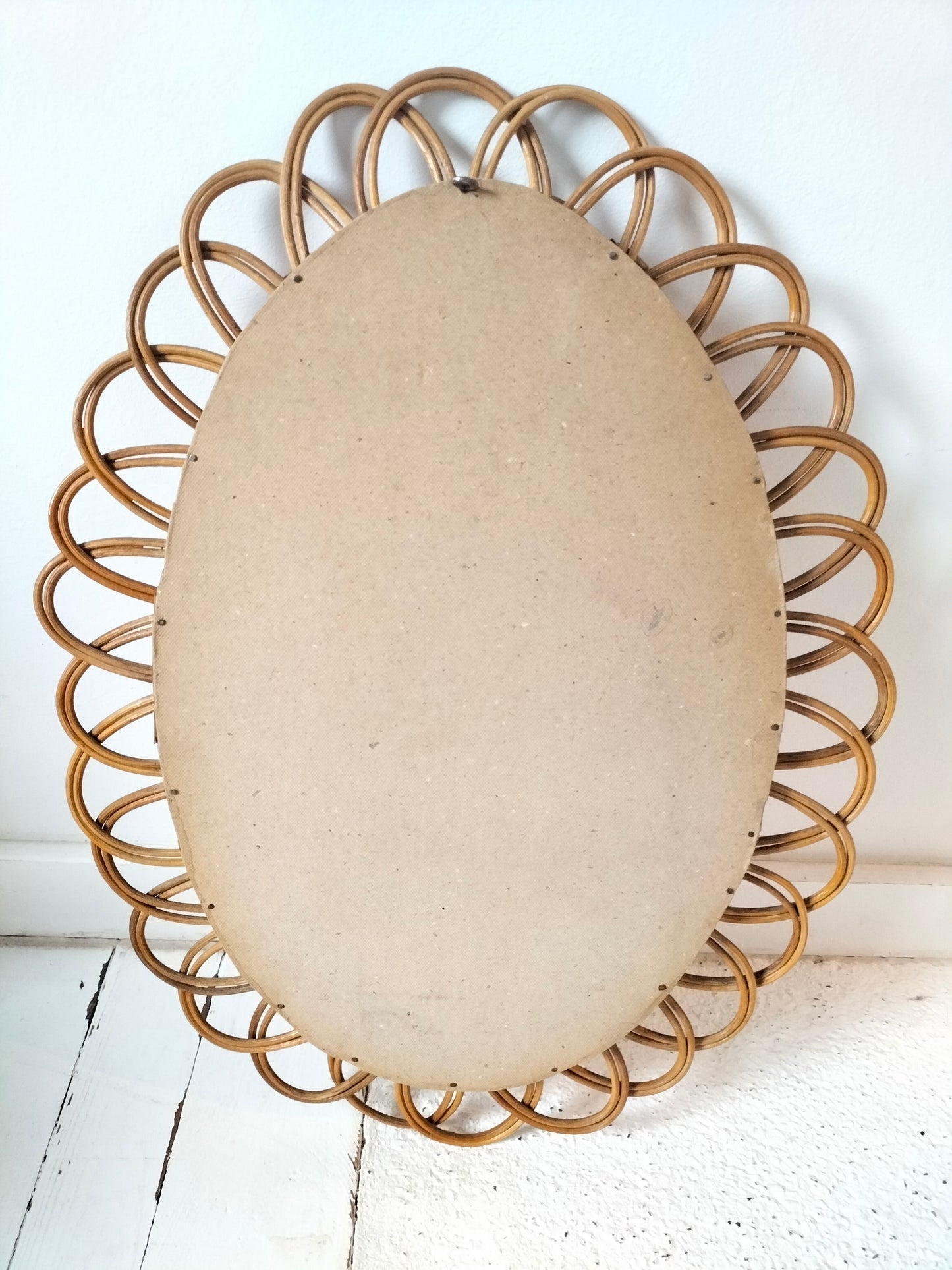 Miroir vintage en rotin