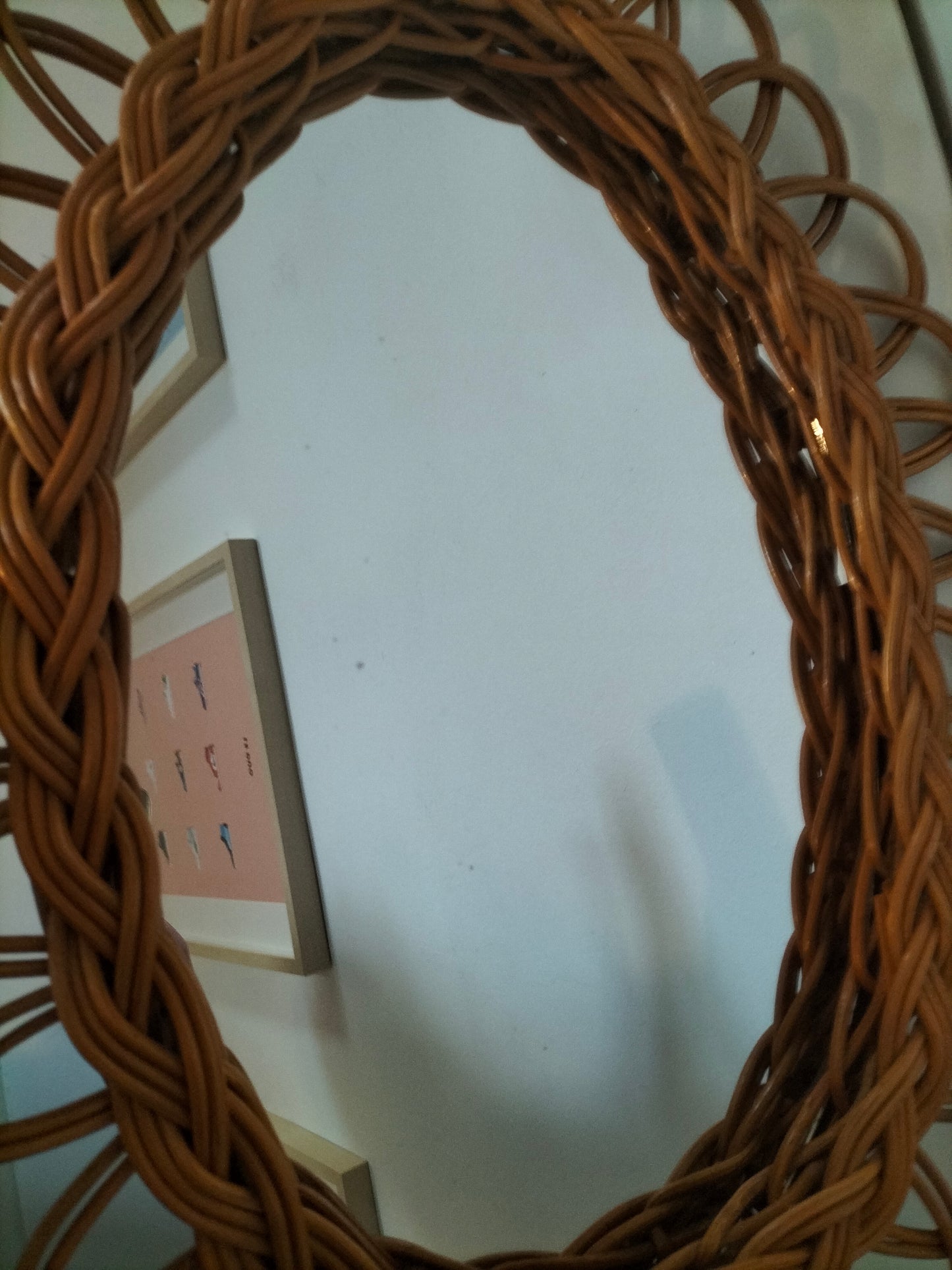 Miroir vintage en rotin