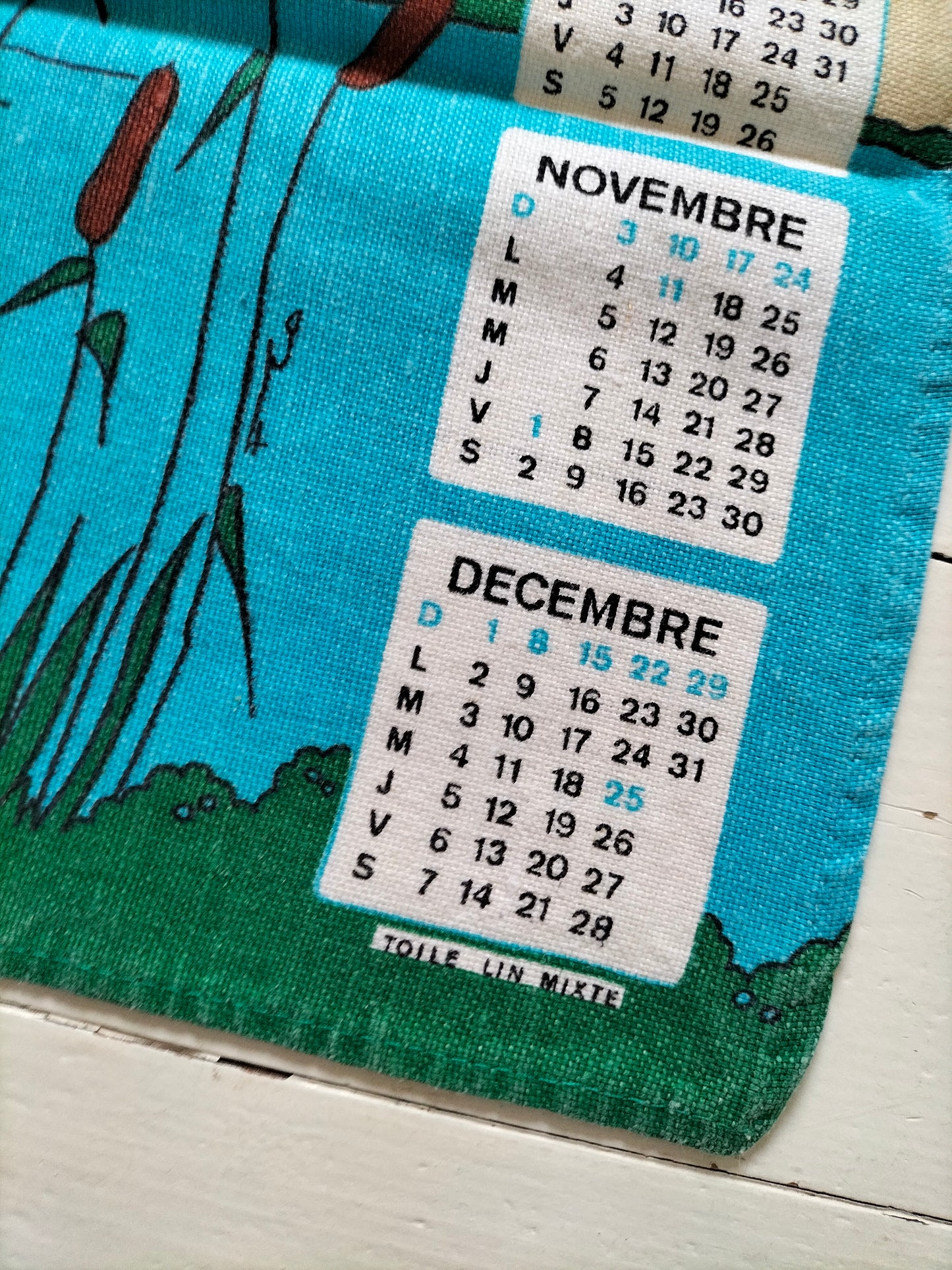 Torchon de cuisine calendrier 1985