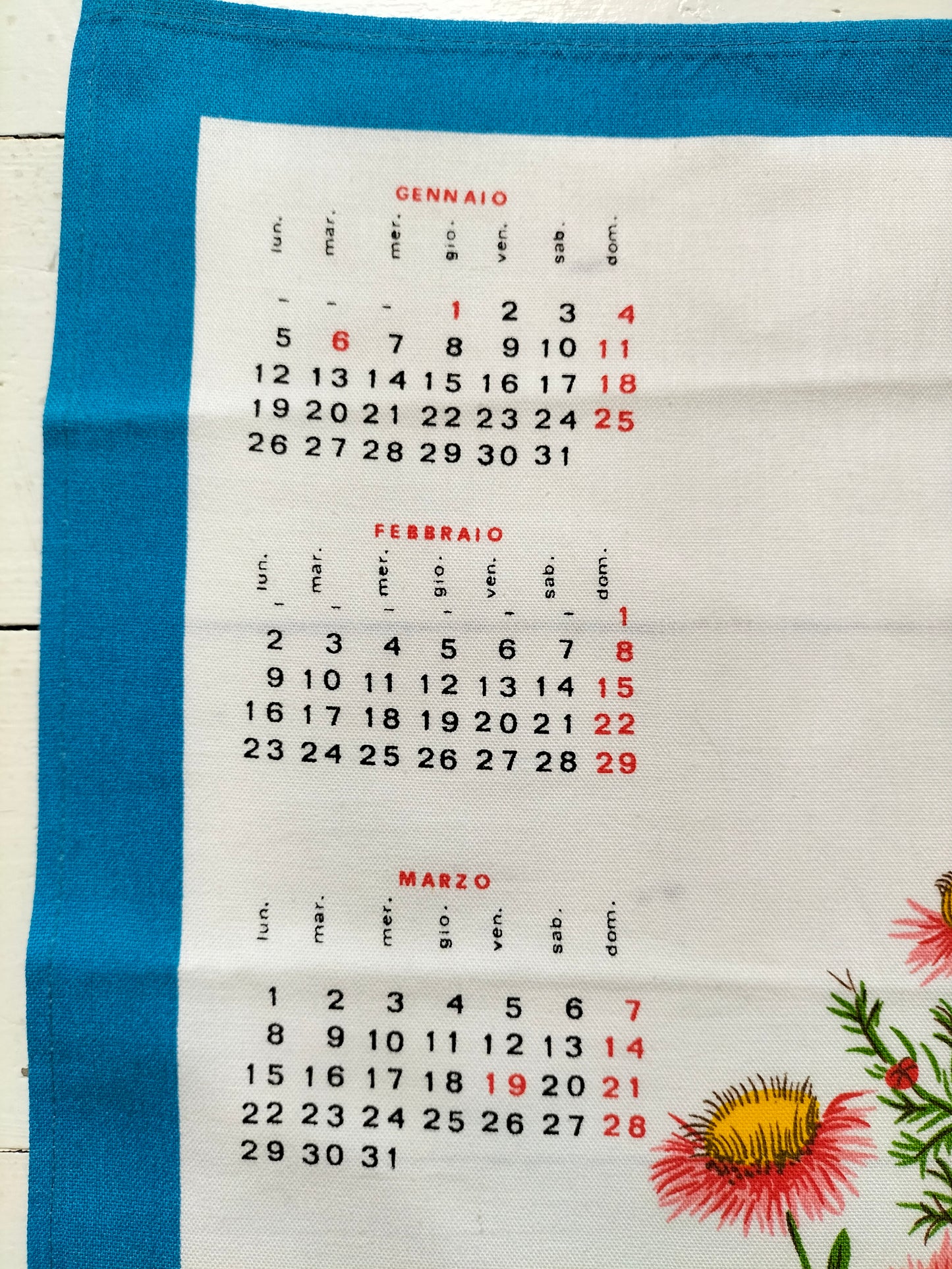 Torchon de cuisine calendrier 1976