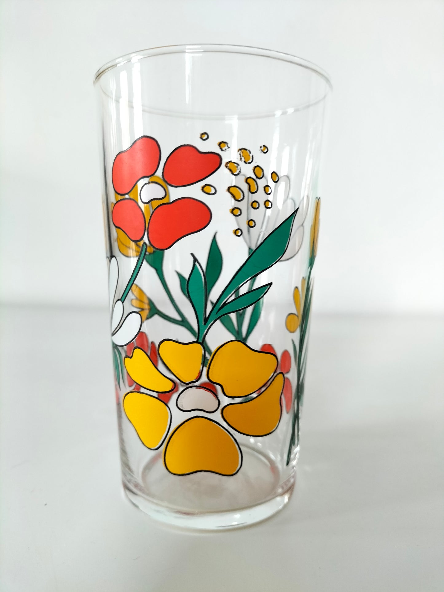 Duo de verres décor fleuri