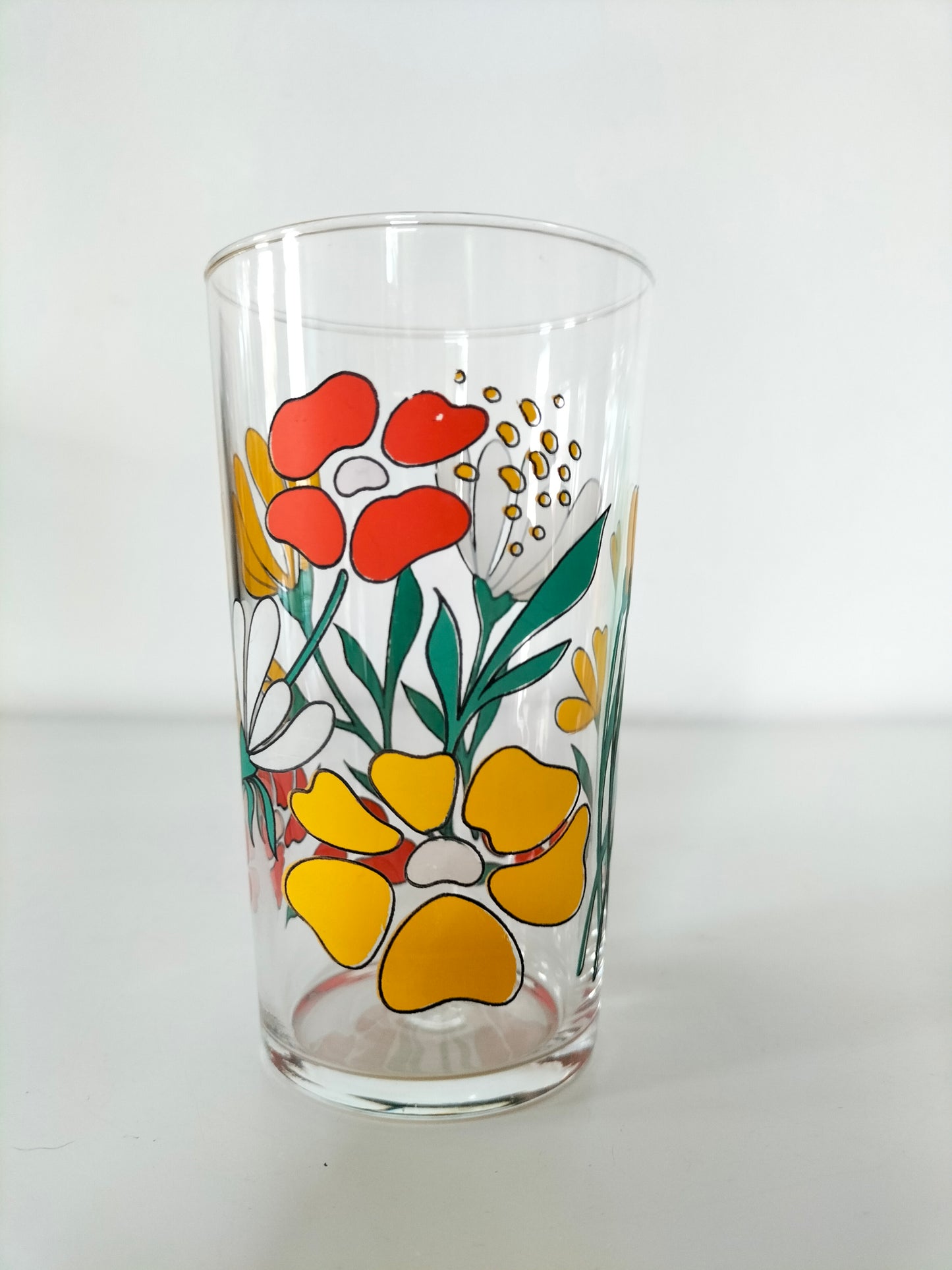 Duo de verres décor fleuri