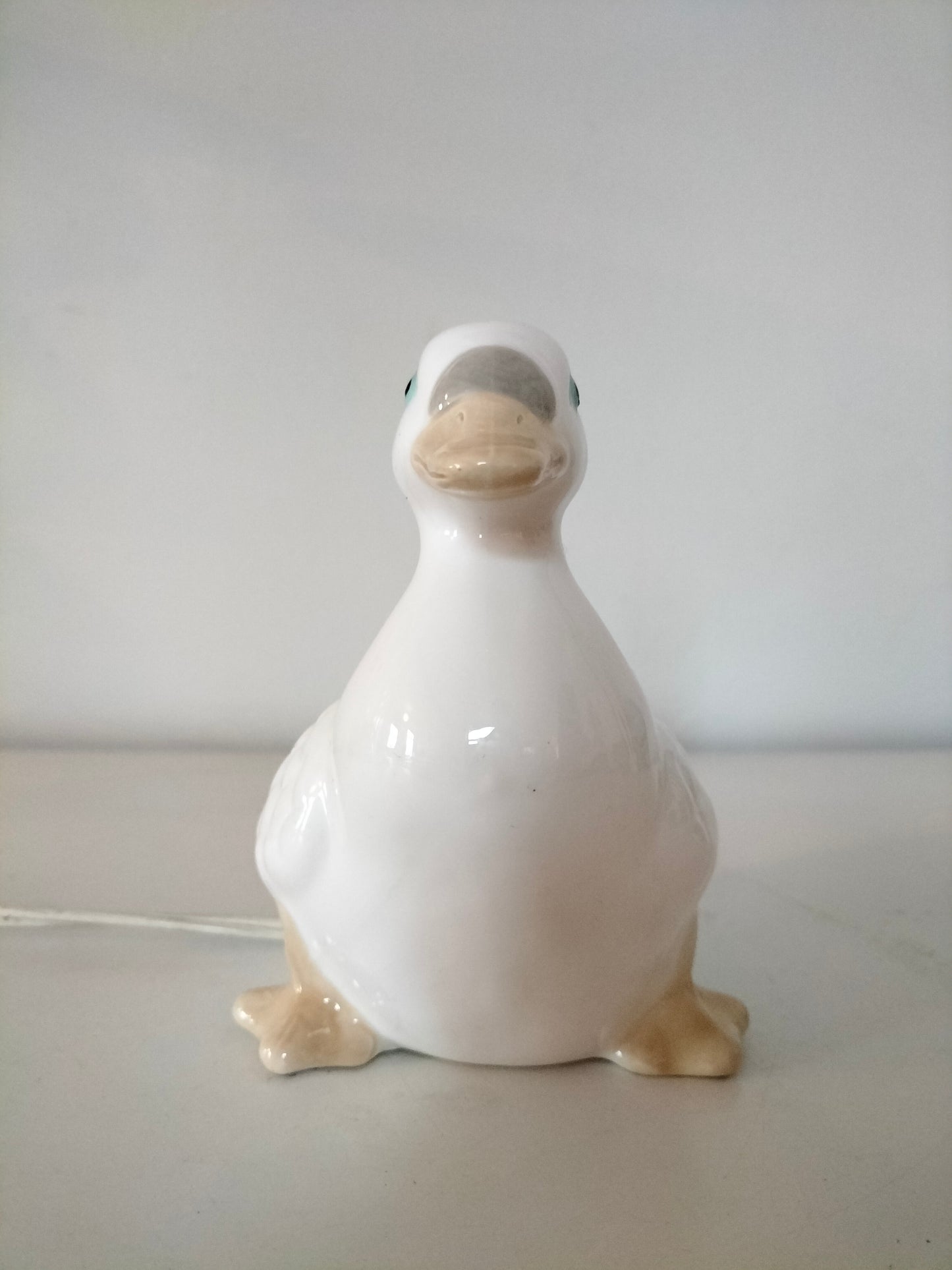 Petite lampe de table canard en céramique