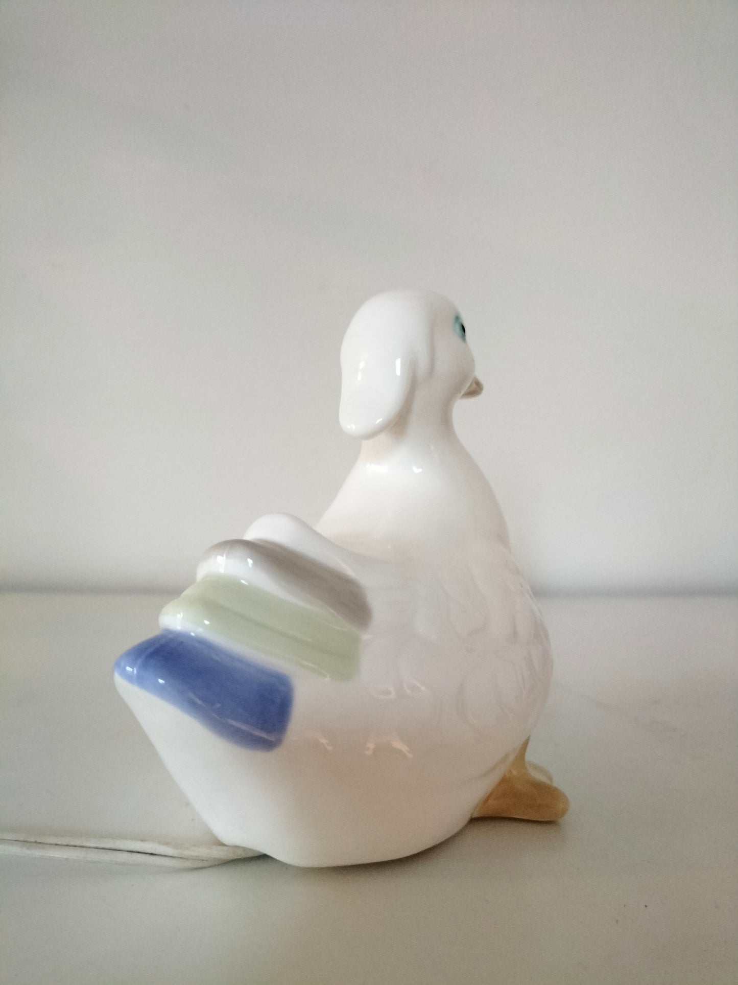 Petite lampe de table canard en céramique