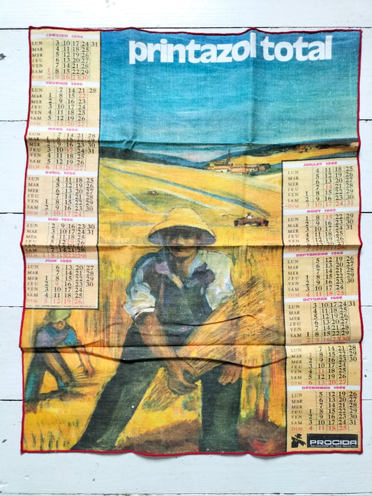 Petit torchon calendrier Procida 1966