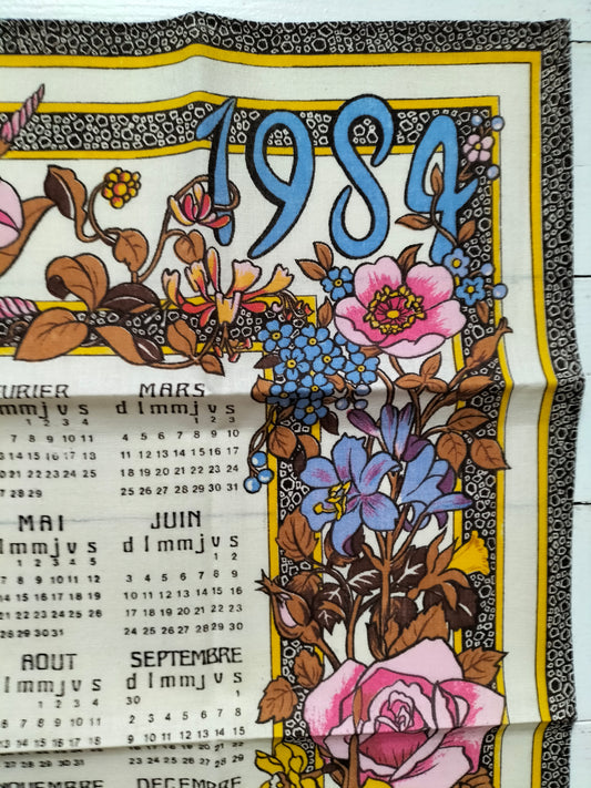 Torchon calendrier 1984