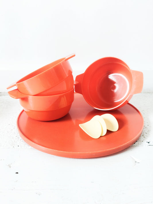 Set apéro plastique orange