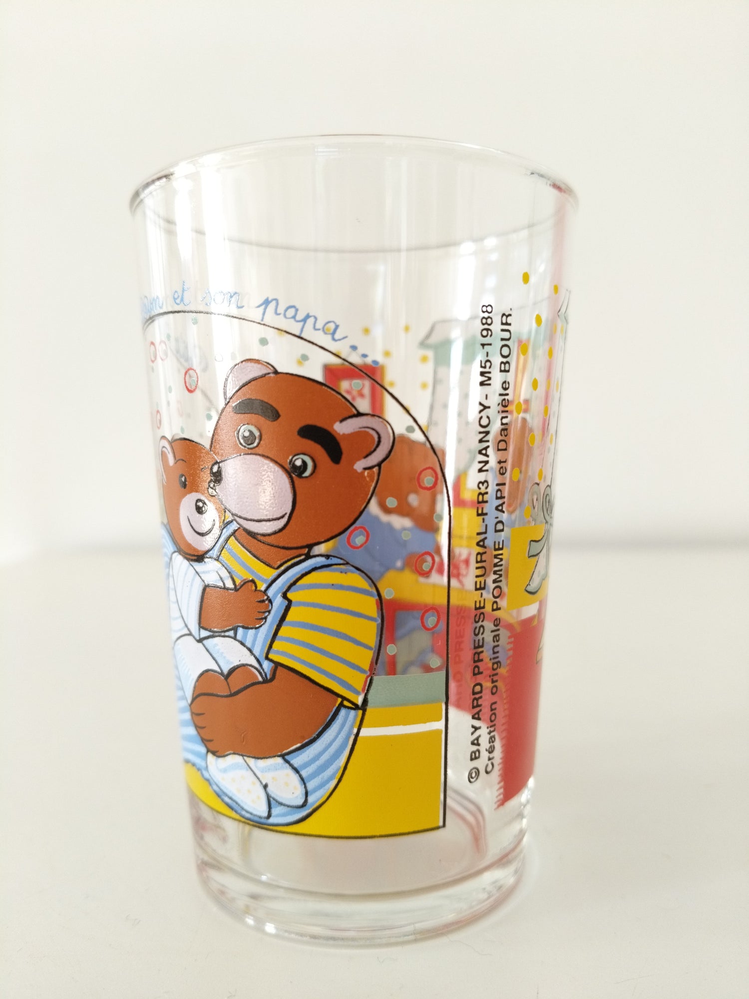 Verre Petit Ours Brun publicitaire Pomme d'Api 1988 et 1999 au choix - cetaitmieuxavant