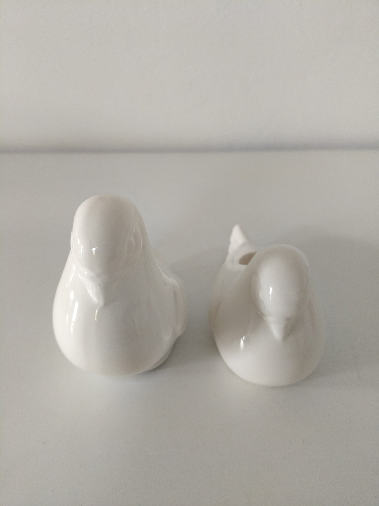 Duo de bougeoirs colombe en céramique