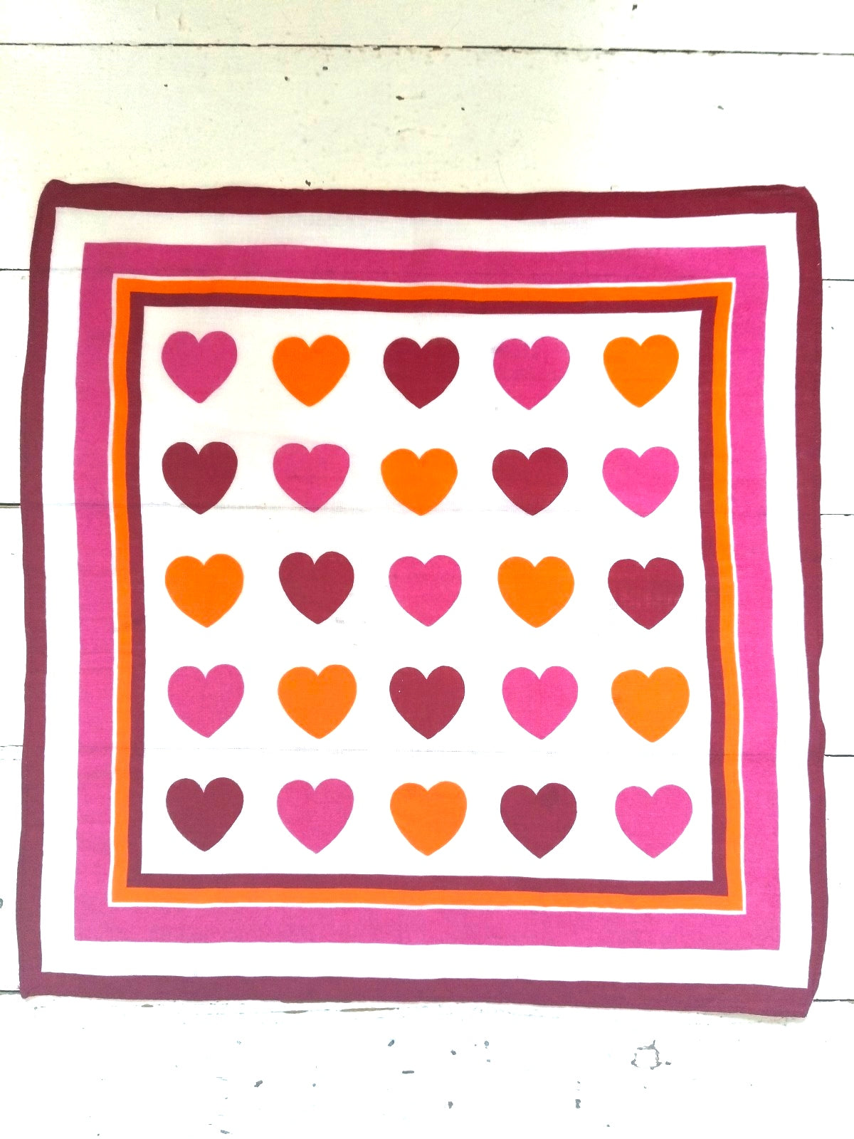 Mouchoir de poche en coton motif cœurs