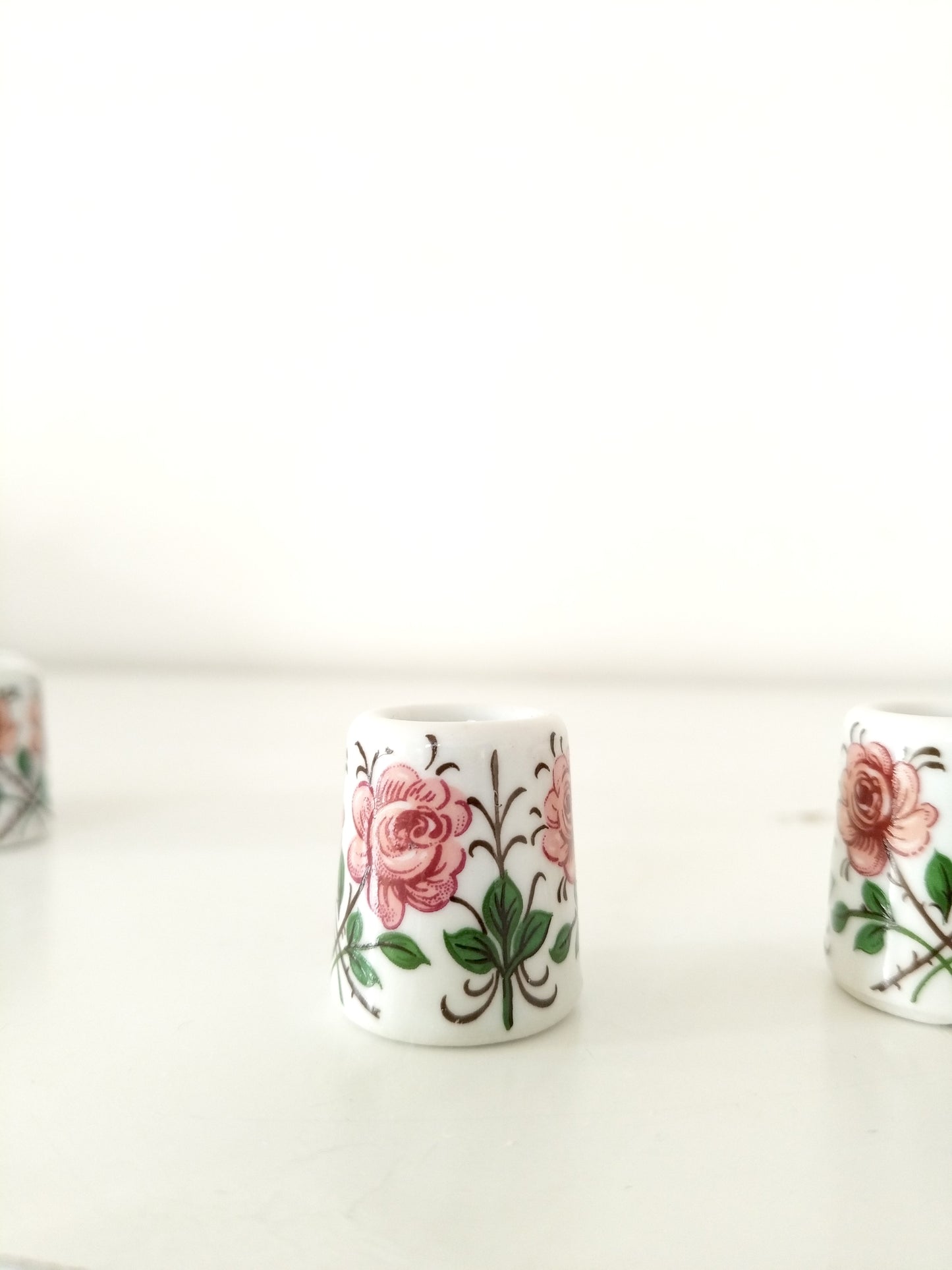 2 mini-bougeoirs en porcelaine Rösler Exquisit West Germany au choix + 2 bougies